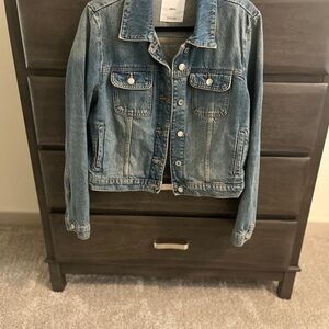 Denim Jacket with Button Closure